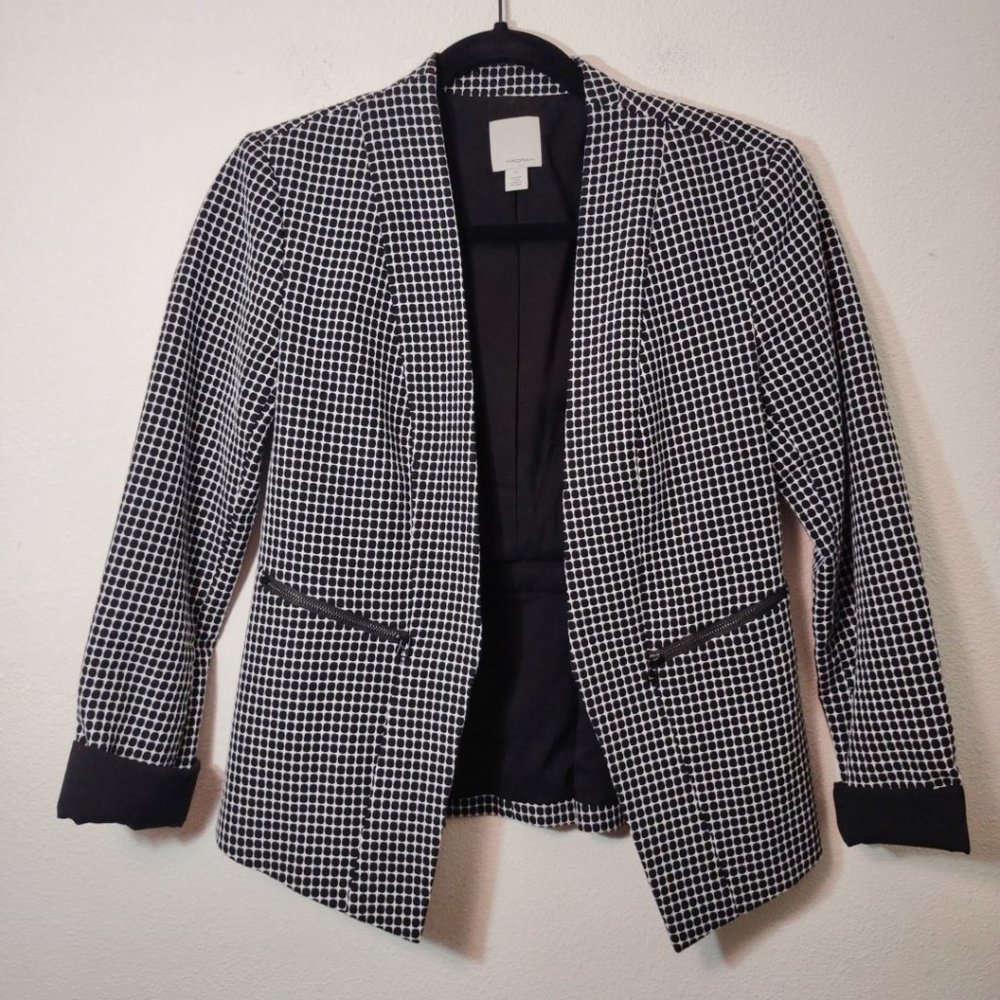 Halogen Black & White Houndstooth Blazer XS